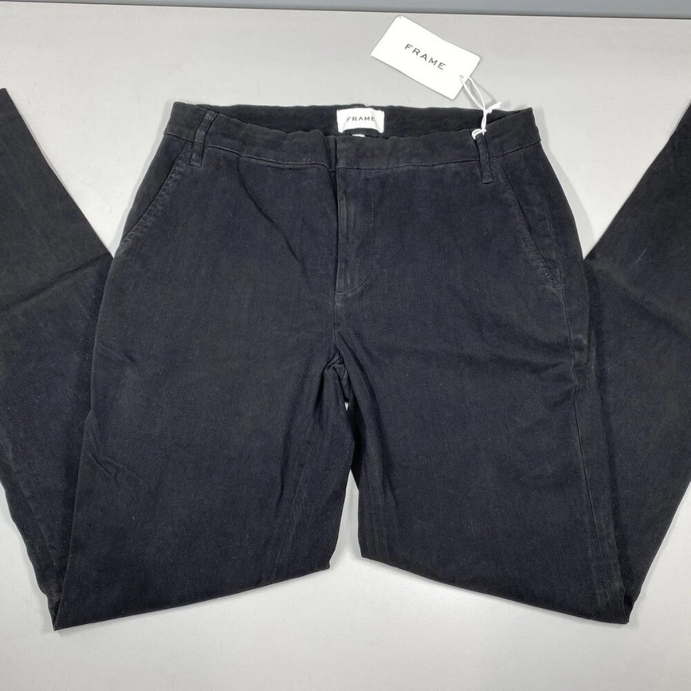 NEW FRAME Men's Slim Fit Pants Black Size 31 Stretch Cotton Chinos Slight Taper